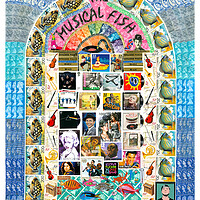 Buy canvas prints of Jukebox stamp collage by Steve Tucker