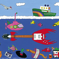 Buy canvas prints of Gibson Flying V Musical Fish  by Steve Tucker