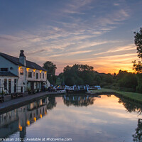 Buy canvas prints of Sunset at The Three Locks Pub, Milton Keynes by Jean-Paul Srivalsan