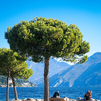 Buy canvas prints of Limone Sul Garda - Beach by Jonathan Campbell