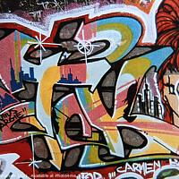 Buy canvas prints of Graffiti Street Art Mural, New York USA. by Ernest Sampson