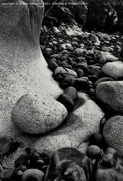 Pebbled Beach at Cot Valley Cove, St Just Cornwall Picture Board by Ernest Sampson