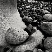 Buy canvas prints of Pebbled Beach at Cot Valley Cove, St Just Cornwall by Ernest Sampson