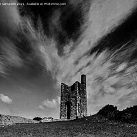 Buy canvas prints of Cornish Tin Mine Engine House, Wheal Uny Redruth. by Ernest Sampson