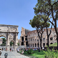 Buy canvas prints of ROME, ITALY - July 7 2022: Colosseum in Rome, Italy. Ancient Roman Colosseum is one of the main tourist attractions in Italy People visit the famous Colosseum in Roma centre. tourism after covid 19 by Anish Punchayil Sukumaran