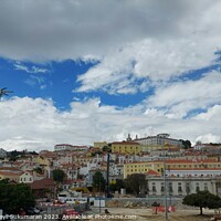 Buy canvas prints of Lisbon cityscape featuring architecture, skyline, and cloudy sky. by Anish Punchayil Sukumaran