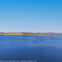 Buy canvas prints of Tranquil Horizon over Holmsgarth: Blue Sky and Clear Seascape by Anish Punchayil Sukumaran