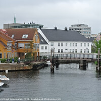 Buy canvas prints of ,Norway,Kristiansand, colorful houses  near ocean  by Anish Punchayil Sukumaran