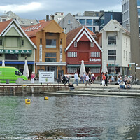 Buy canvas prints of port of Stavanger and colorful houses by Anish Punchayil Sukumaran