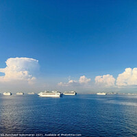 Buy canvas prints of cruise ships are anchored in manila bay due to covid 19 by Anish Punchayil Sukumaran