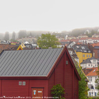 Buy canvas prints of beautiful norwegian village covered with fog during day time by Anish Punchayil Sukumaran