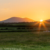 Buy canvas prints of Sunset behind the Welsh Hills by Alan Dunnett