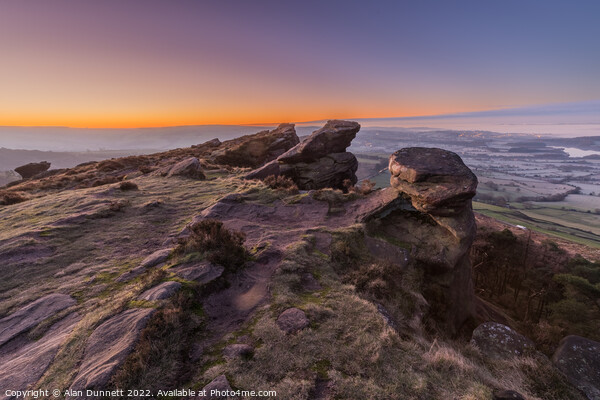 The Roaches pre sunrise Picture Board by Alan Dunnett