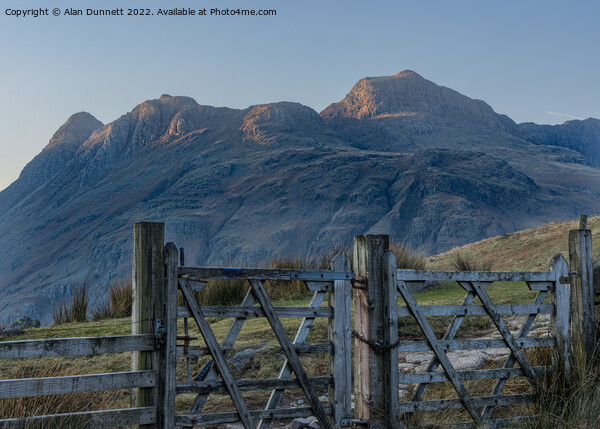 Majestic Gate to the Langdale Pikes Picture Board by Alan Dunnett