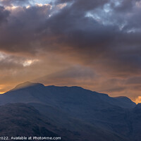 Buy canvas prints of Last Light on Bow Fell from Side Pike by Alan Dunnett