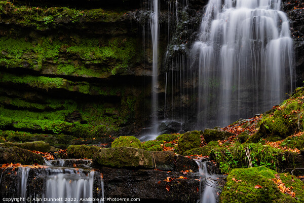 Scaleber Moss cliff and waterfall Picture Board by Alan Dunnett