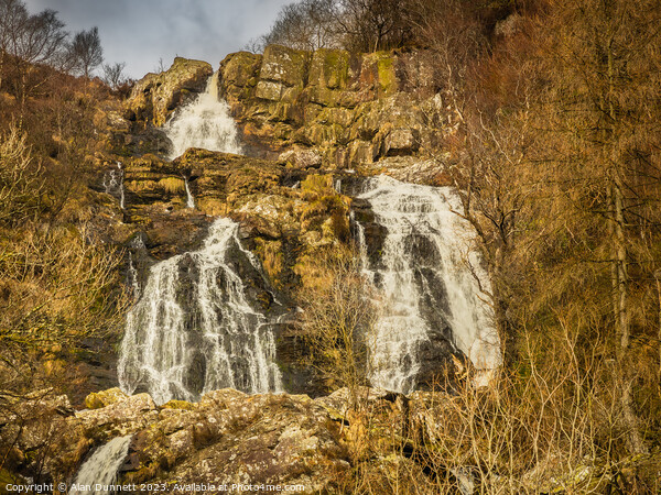 Rhiwargor Waterfall upper Picture Board by Alan Dunnett