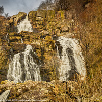Buy canvas prints of Rhiwargor Waterfall upper by Alan Dunnett