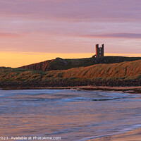 Buy canvas prints of Dunstanburgh Castle, Serenity at Dawn by Alan Dunnett