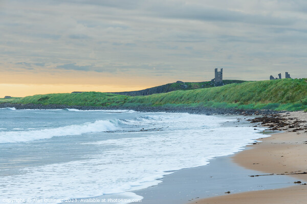 Coastal Serenity Unveiled at Dunstanburgh Picture Board by Alan Dunnett