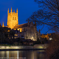 Buy canvas prints of Worcester Cathedral at golden hour by Alan Dunnett