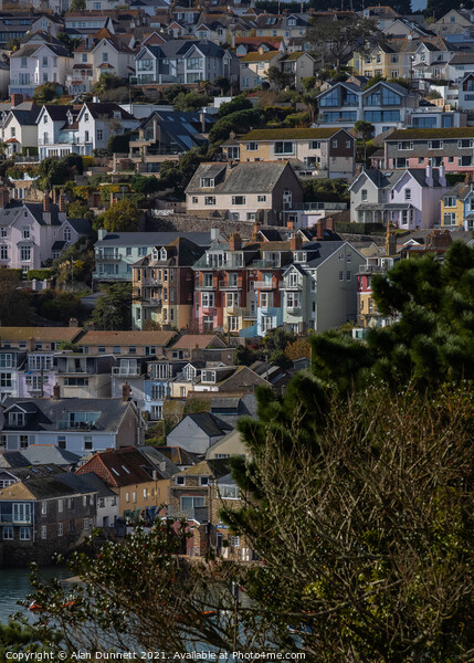 Salcombe from Snapes Point climbing the hill Picture Board by Alan Dunnett