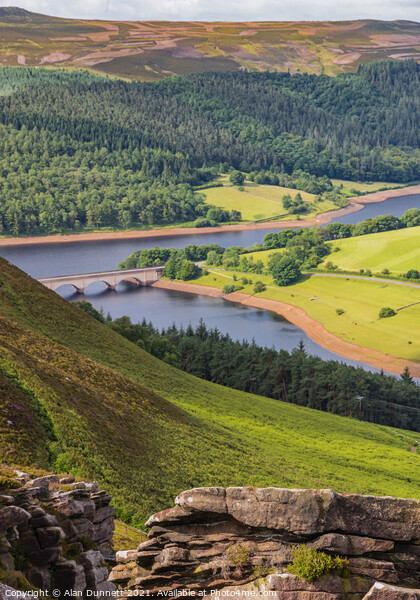 Ladybower from above Picture Board by Alan Dunnett