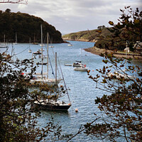 Buy canvas prints of Boats at Noss Mayo by Hannah Youens