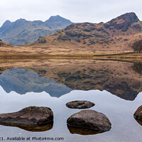 Buy canvas prints of Blea Tarn and Langdale Pikes, Cumbria by Photimageon UK