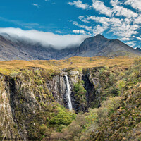 Buy canvas prints of Eas Mor waterfall and Cuillin, Skye by Photimageon UK