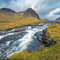 Buy canvas prints of Abhainn Camas Fhionnairigh waterfall, Camasunary, Skye by Photimageon UK