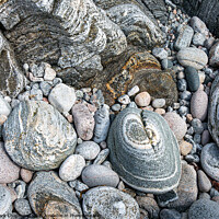 Buy canvas prints of Banded stones, Hushinish beach, Isle of Harris by Photimageon UK