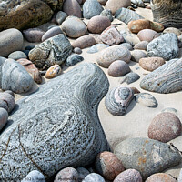 Buy canvas prints of Banded stones, Hushinish beach, Isle of Harris by Photimageon UK