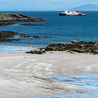 Buy canvas prints of CalMac ferry and Queen's Bay, Colonsay by Photimageon UK