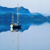 Buy canvas prints of Lone Yacht, Loch Craignish, Scotland by Photimageon UK