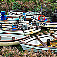 Buy canvas prints of Old fishing boats, Penberth Cove, Cornwall by Photimageon UK