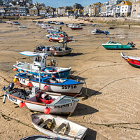 Buy canvas prints of Moored boats, St. Ives, Cornwall by Photimageon UK