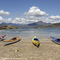 Buy canvas prints of Sea Kayaks on Ord Beach, Isle of Skye, Scotland by Photimageon UK