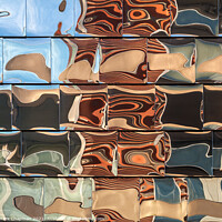 Buy canvas prints of Abstract reflections in mirror tile cladding, Leicester by Photimageon UK