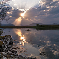 Buy canvas prints of Sea Kayaker sunset, Broadford Bay, Isle of Skye by Photimageon UK