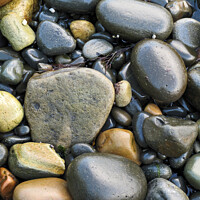 Buy canvas prints of Wet beach pebbles on Isle of Skye by Photimageon UK