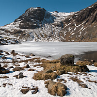 Buy canvas prints of Harrison Stickle and Stickle Tarn in Winter, Cumbria by Photimageon UK