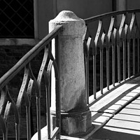 Buy canvas prints of Sunlit bridge railings, Venice by Photimageon UK