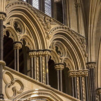 Buy canvas prints of Lincoln Cathedral stone arches and pillars by Photimageon UK
