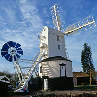 Buy canvas prints of Saxstead Green Windmill, Suffolk, UK by Photimageon UK