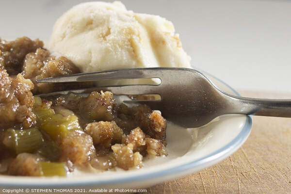 Rhubarb Crisp and Ice-cream Picture Board by STEPHEN THOMAS