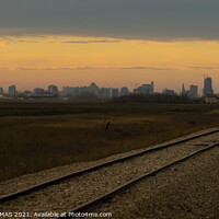 Buy canvas prints of On the Tracks to Winnipeg at Sunset by STEPHEN THOMAS