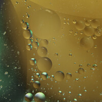 Buy canvas prints of Green & Gold Globes - Water and Oil Abstract by STEPHEN THOMAS