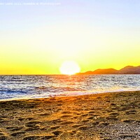 Buy canvas prints of Sunseting on a beach in Turkey  by Pelin Bay