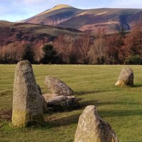 Buy canvas prints of Mountain View from castlerigg stones by Pelin Bay